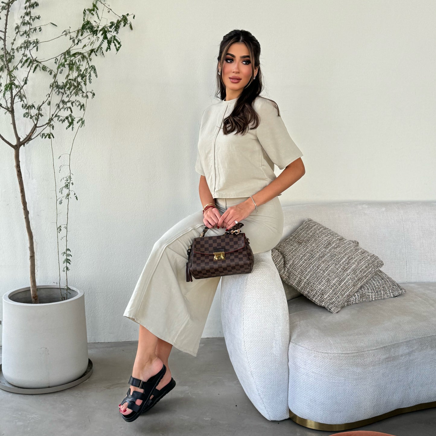 Beige suit